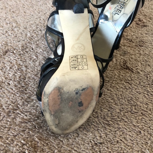 Michael Kors black silver heels shoes size 7 - Picture 2 of 3